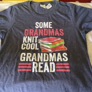 “Some Grandmas Knit, Cool Grandmas Read Tshirt  Blue Med.